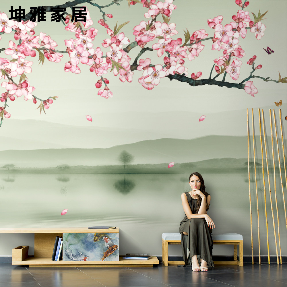 Bamboo wood fiber integrated wall panel Chinese style simple geometric flower TV background wall panel living room decorative panel wall panel