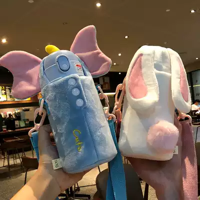 Korean version with straw thermos cup Adult Net red water cup female cute pregnant woman special cup creative personality trend