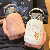Cute and small portable insulated cup student large belly water glass female creative child kettle 304 stainless steel cup