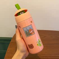 Student thermos cup girl heart ins cute creative water cup small portable anti-drop stainless steel high-value Cup