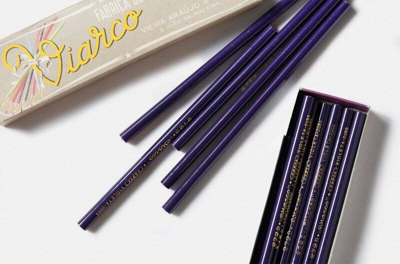 Retro pencil delta Portugal Viarco old fashioned 272D collection Transcript pencil handwriting repurplish purple