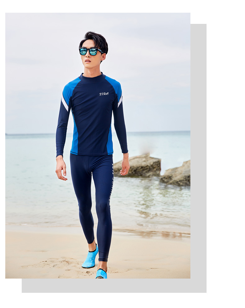 Áo tắm nam phù hợp với người lớn áo sơ mi ngắn tay mùa xuân nóng tắm phù hợp với thanh niên kem chống nắng nhanh khô wetsuit quần tắm nam