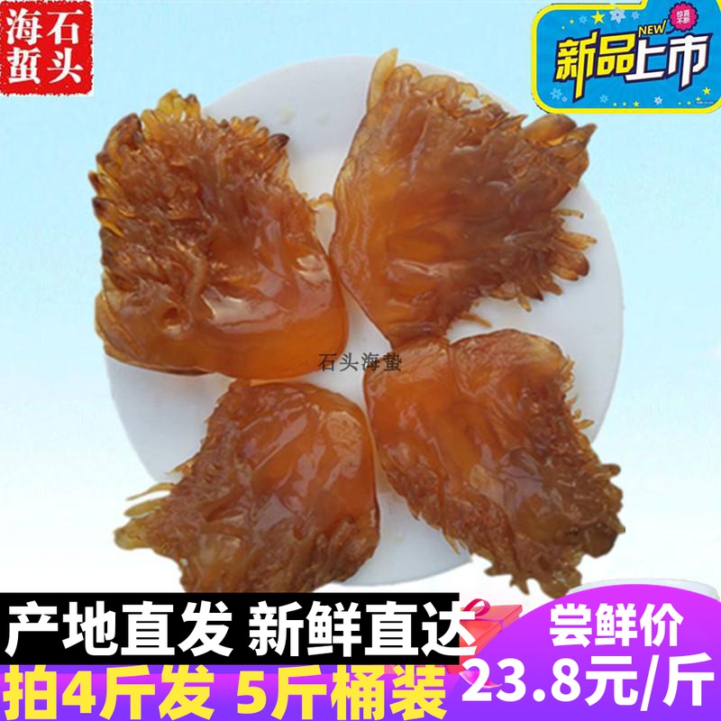 Dalian special grade wild safflower jellyfish head 500g bag non-ready-to-eat cold mix vegetables 5 kg barrel salted sea sting head