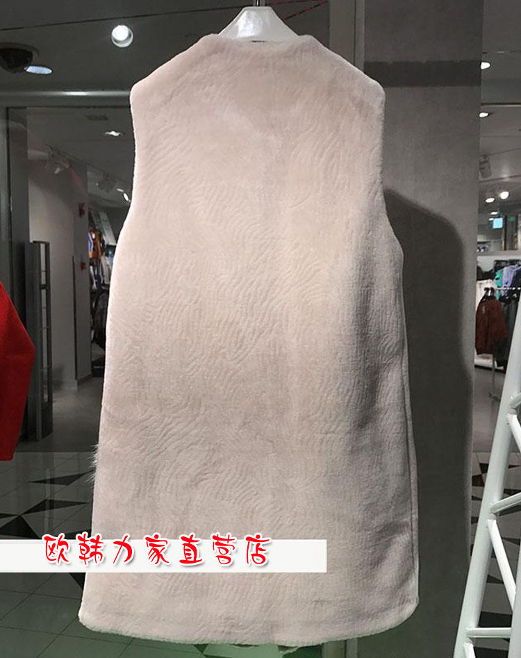 Mùa xuân 2018 mới xén lông cừu dài phần cổ áo vest lông vest nữ 17CK6A020 - Áo vest áo gile vest nữ trung niên
