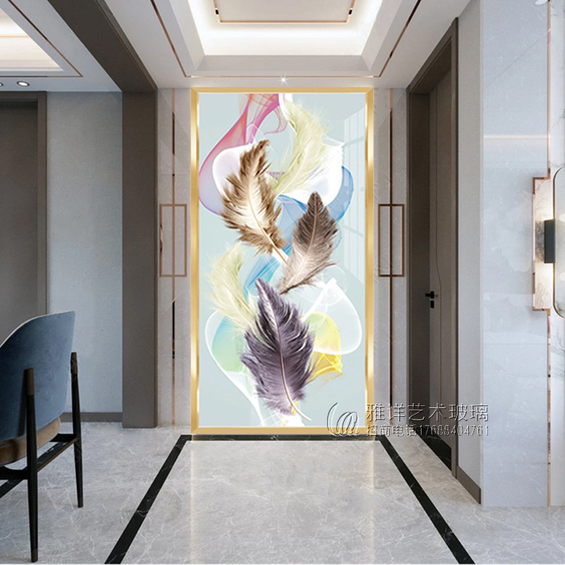Modern Minimalist Living Room Screen Partition Wall Decoration Bedrooms Shelter Home Waterproof Glass Genguan Abstract Light Lavish