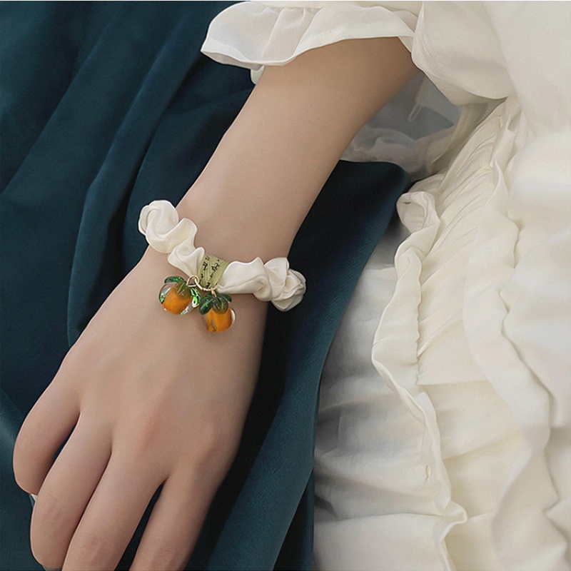 Persimmon ruyi fruit cute small intestine ring hair ring hair ring light lavish and unhurt hair ring French style teenage Korean hair adorned 