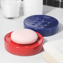 Swiss brand SPIRELLA Water column Tube Creative color ceramic round handmade soap box Drain soap box