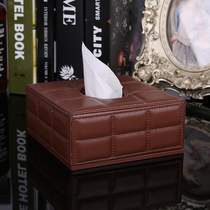 Janeouya Creative PU leather European simple paper box car with flat tissue box Home living room household