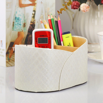 Janeouya riveting point lattice creative fashion cosmetics storage box leather desktop debris remote control box