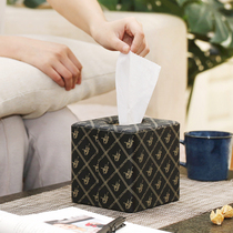 Janeouya fashion POLO pattern minimalist tissue box wooden roll drawing paper box roll box home living room
