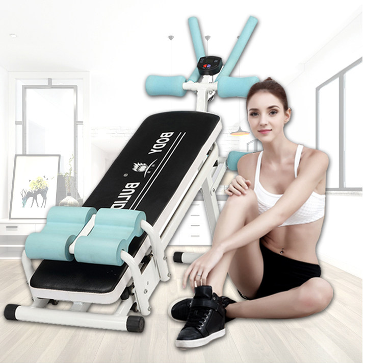 Indoor abdominal fitness exercise equipment household men and women sports weight loss device multi-functional folding sit-up board