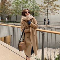 Camel double-sided cashmere coat women 2021 New Korean version of high-end wool medium and long woolen coat