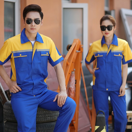 Летний дышащий износостойкий комбинезон подходит для мужчин и женщин, короткий рукав, делается под заказ