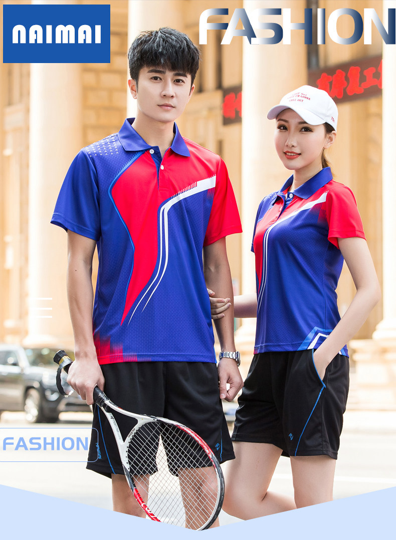 New Gymnastics fitting fitting volleyball tennis suit speed dry sports short sleeve running training match printed