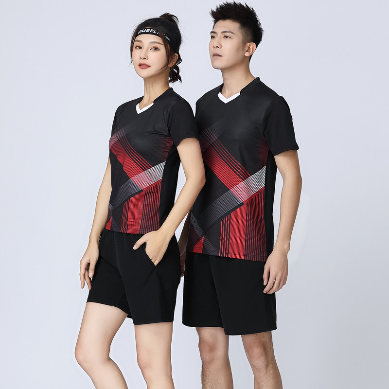 2021 Summer Short Sleeve Tennis Sport Suit Customised Table Tennis Training Uniform Speed Dry Breathable Volleyball Badminton Suit