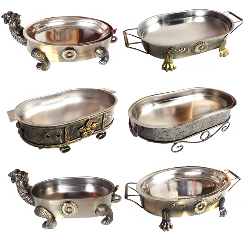 Seafood big coffee plate rectangular commercial big platter seafood crayfish big coffee plate alcohol charcoal household big coffee pot - Taobao