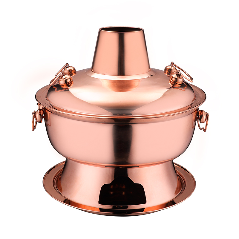 Electric carbon dual-use pure copper hot pot household charcoal soil hot pot pot with side furnace old-fashioned Beijing mutton copper pot