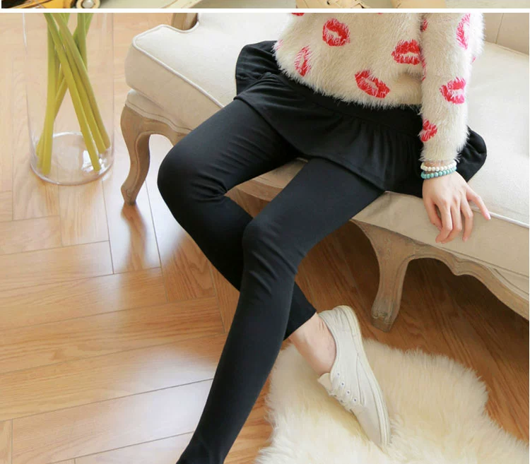 Kỳ nghỉ xuân hè hai người phụ nữ mặc quần lửng ống chân với quần legging quần tây váy mỏng phần Hàn Quốc