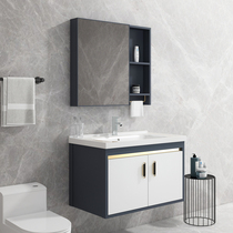 Bathroom cabinet rock board light luxury modern simple toilet wash table basin integrated sink sink cabinet combination