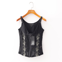 (Ni) Shopping Mall Brand Discount Bodywear Adjustable Lace Splicing Sexy Belly Controlling Elastic Vest 3E200