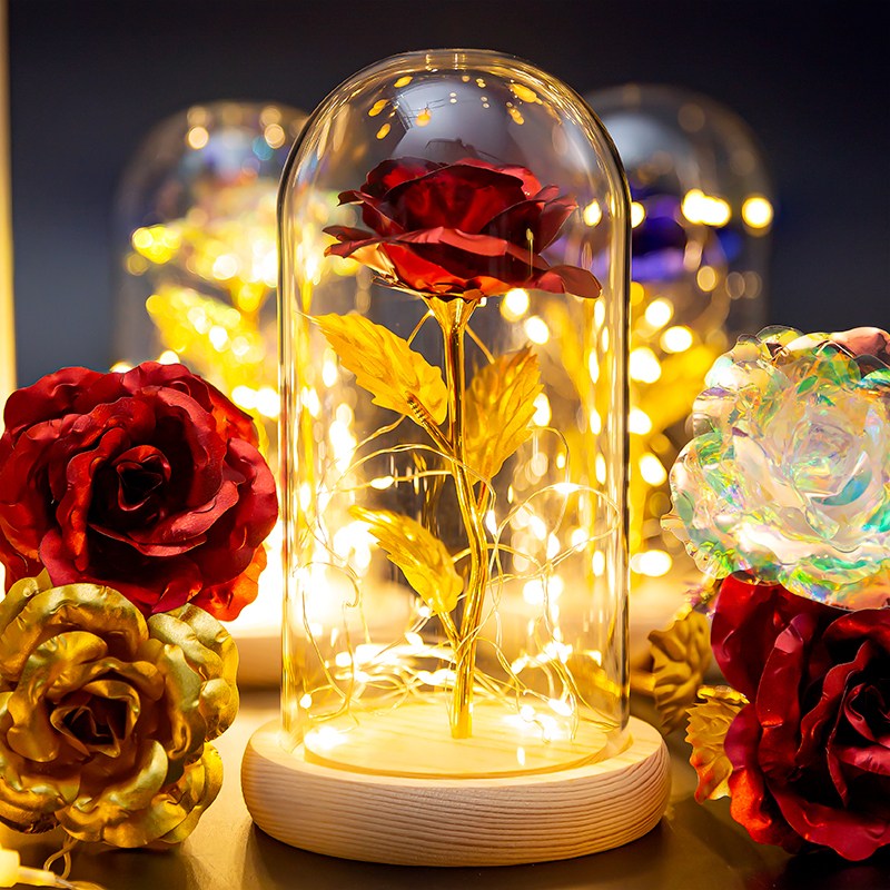Eternal Flower Rose in Glass Dome Dust Cover, Gift for Girlfriend, Birthday Present, 520 Valentine's Day Display Box Ornament Eternal Flower Rose in Glass Dome Dust Cover, Gift for Girlfriend, Birthday Present, 520 Valentine's Day Display Box Ornament