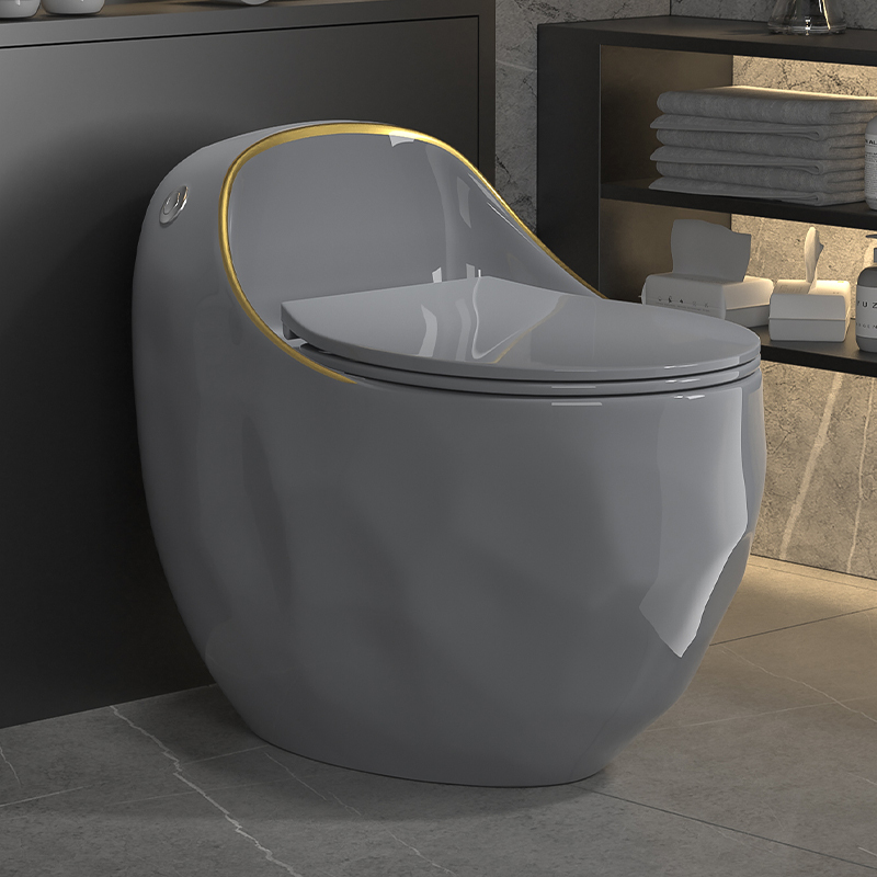 New Model of Household Gray Toilet, Modern Light Luxury, Creative Colorful Toilet, Siphon Type, High Flushing Power, Suitable for Small Apartments, Silent