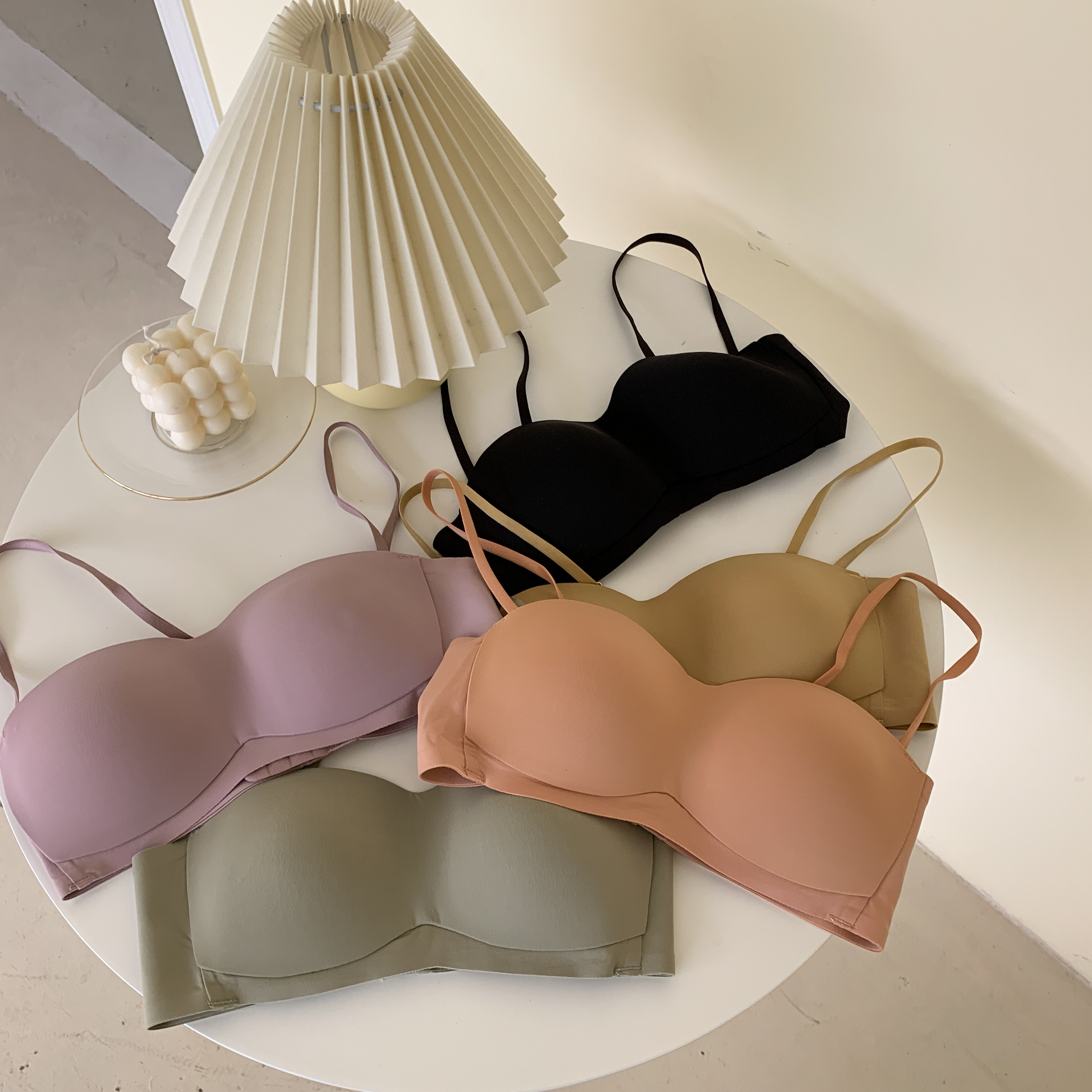 Xinbang help Bra comfortable thin student small chest no trace lingerie women's bandeau bra vest type underwire-free bra