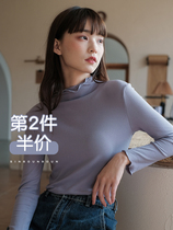 Xin help Bra wooden ear solid color slim base shirt autumn clothes jacket Joker long sleeve thermal underwear women autumn and winter