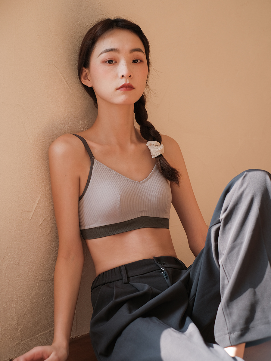 Xinbang help Bra thin big breast show small comfortable bra student tank top type bra girl underwear women without underwire