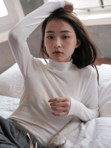 Xin help Bra autumn and winter solid color beautiful Ya Bi half high collar slim slim body thin thermal underwear female base shirt can be worn outside