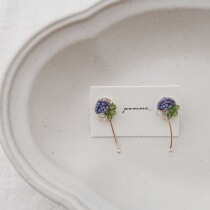 pomme Antique Beaded Hydrangea Natural Freshwater Pearl stud Earrings 925 Silver stud earrings