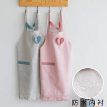 Apron cute female summer overalls cooking household waist kitchen waterproof and oil-proof 2021 new net red same style