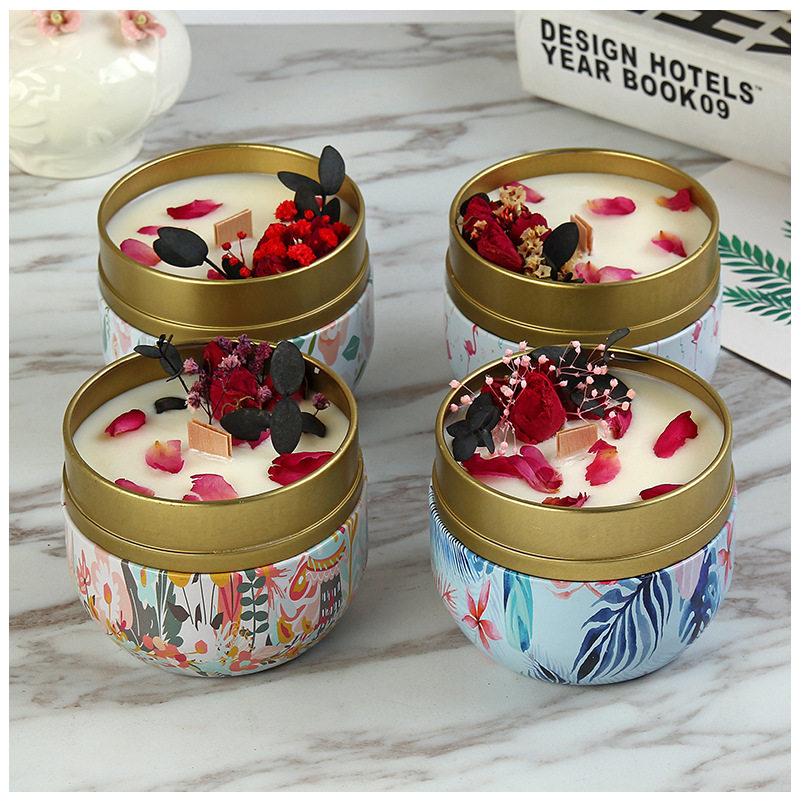 New large capacity Soybean Wax Aromas ROMANTIC HANDMADE ROSE DRY FLOWERS FRAGRANCE GIFT CUP 260 gr 60 hours