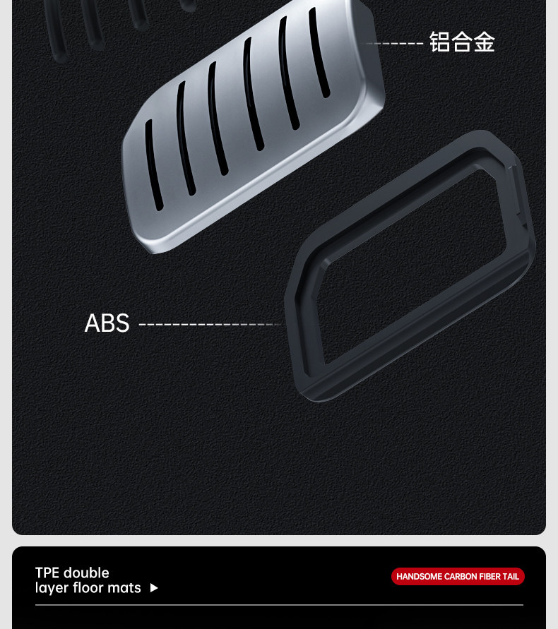 Suitable for Tesla Brake Accelerator Pedal Modely/3 New Version Alloy Pedal Ya Interior Modification Accessories