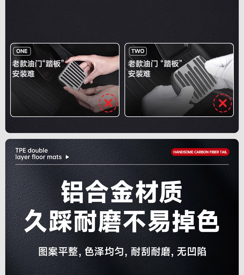 Suitable for Tesla Brake Accelerator Pedal Modely/3 New Version Alloy Pedal Ya Interior Modification Accessories
