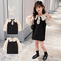 Girls spring dress 2021 new childrens clothing little girl long sleeve princess dress net red spring and autumn foreign style skirt