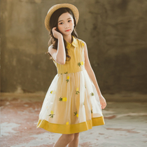 Childrens clothing 2021 new girls  dresses summer clothes little girl strap dress large childrens mesh super fairy princess skirt