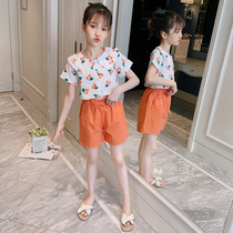 Girls  summer clothes net red suit summer foreign style 2021 new Korean version of fashionable childrens clothing childrens sports clothes trend