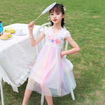 Girls Hanfu Dress Childrens Dress princess dress spring 2021 new spring summer dress little girl dress summer