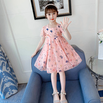 Girls dresses summer 2021 new foreign style summer puffy yarn childrens clothing little girl princess dress childrens skirt