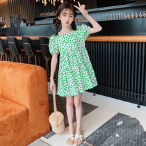 Girls dress 2021 summer new childrens foreign style Korean version of the fashionable net red little girl floral princess skirt