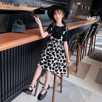 Girls  dresses Summer childrens princess skirts Foreign style net red 2021 new Korean version of the big childrens clothing girls summer