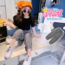 Girls summer suit 2021 new childrens foreign style fashion clothes big boy net red summer girls sports trend