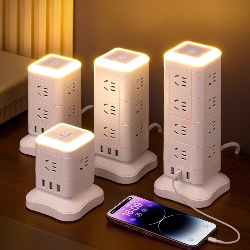 Настольная вставная панель с вертикальным кубиком Рубика, пористая, с USB-зарядкой, вставная панель с несколькими разъемами, многофункциональная вставная плата
