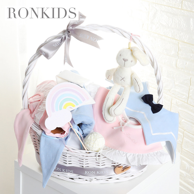Baby Clothes Hand Basket See Face Gift Newborn Gift Box Kit Longfeng Tire Male And Female Baby Twins Presents