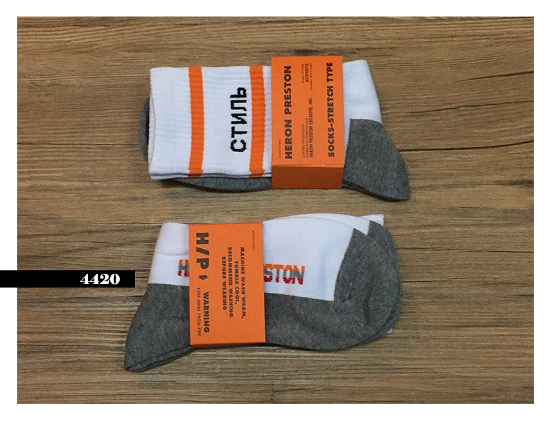 Sếu đốm Heron Preston sọc chữ Nga tất cả các phần cotton mỏng thể thao vớ ngắn nam và nữ vớ thể thao dày