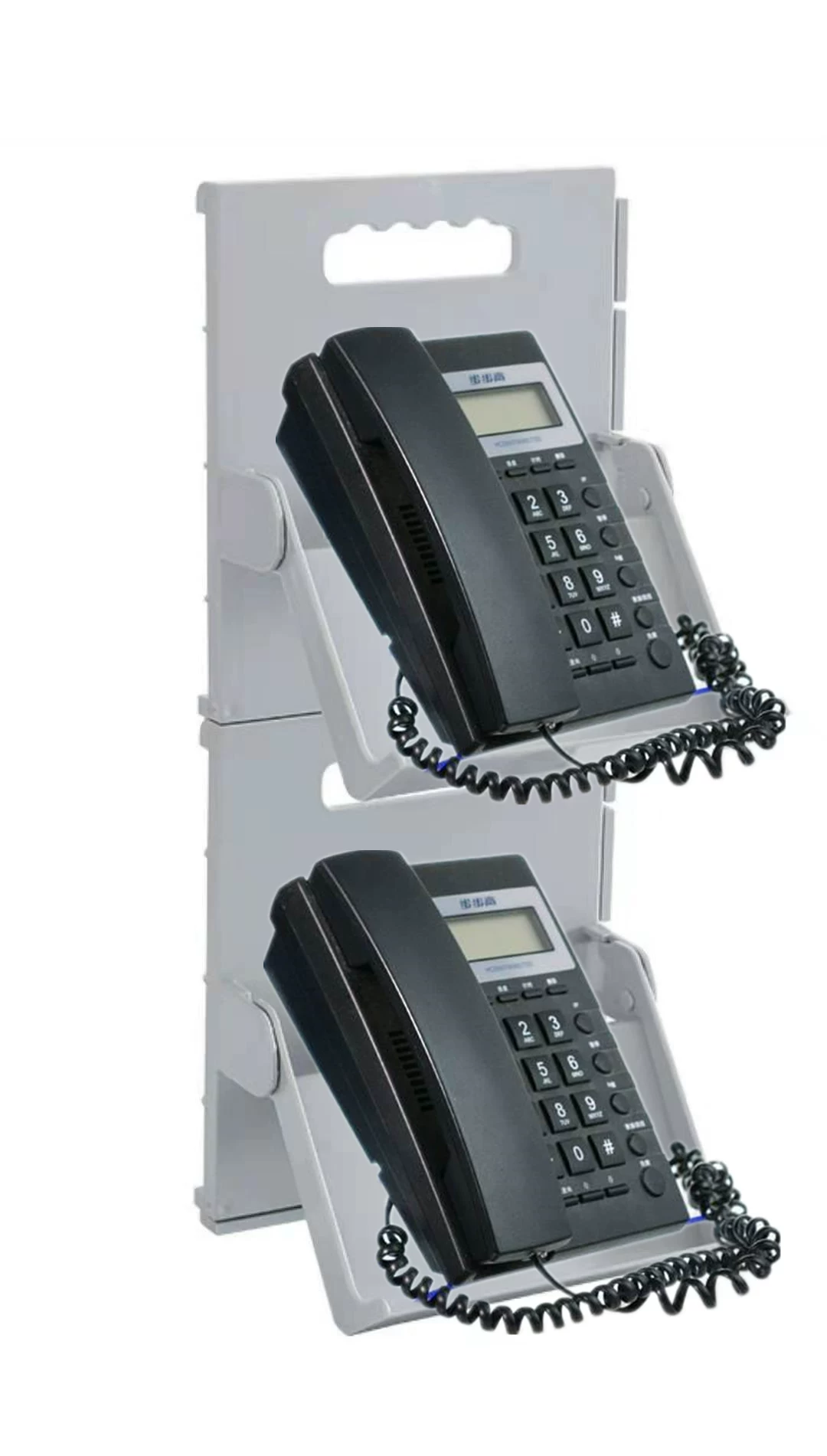 Double-layer telephone, foldable tubing, storage system, clips included