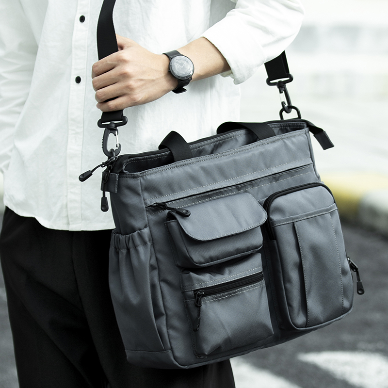 Work commuter single shoulder inclined satchel satchel men's double shoulder bag large capacity multifunction business handbag briefcase