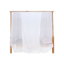 Double-line high-density cotton yarn mosquito net wearing Rod tie rope dustproof top honest household mosquito net dormitory mosquito net Cotton