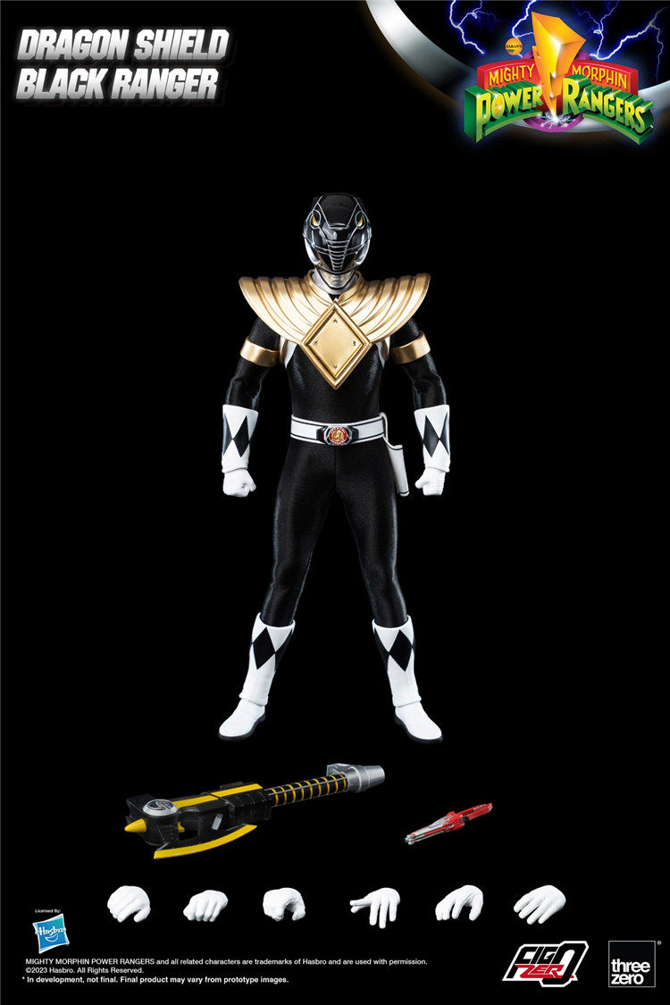 three zero パワーレンジャ ブラックレンジャー フィギュア　NT326 ThreeZero FigZero 1/6 Mighty Morphin Power Rangers Dragon Shield